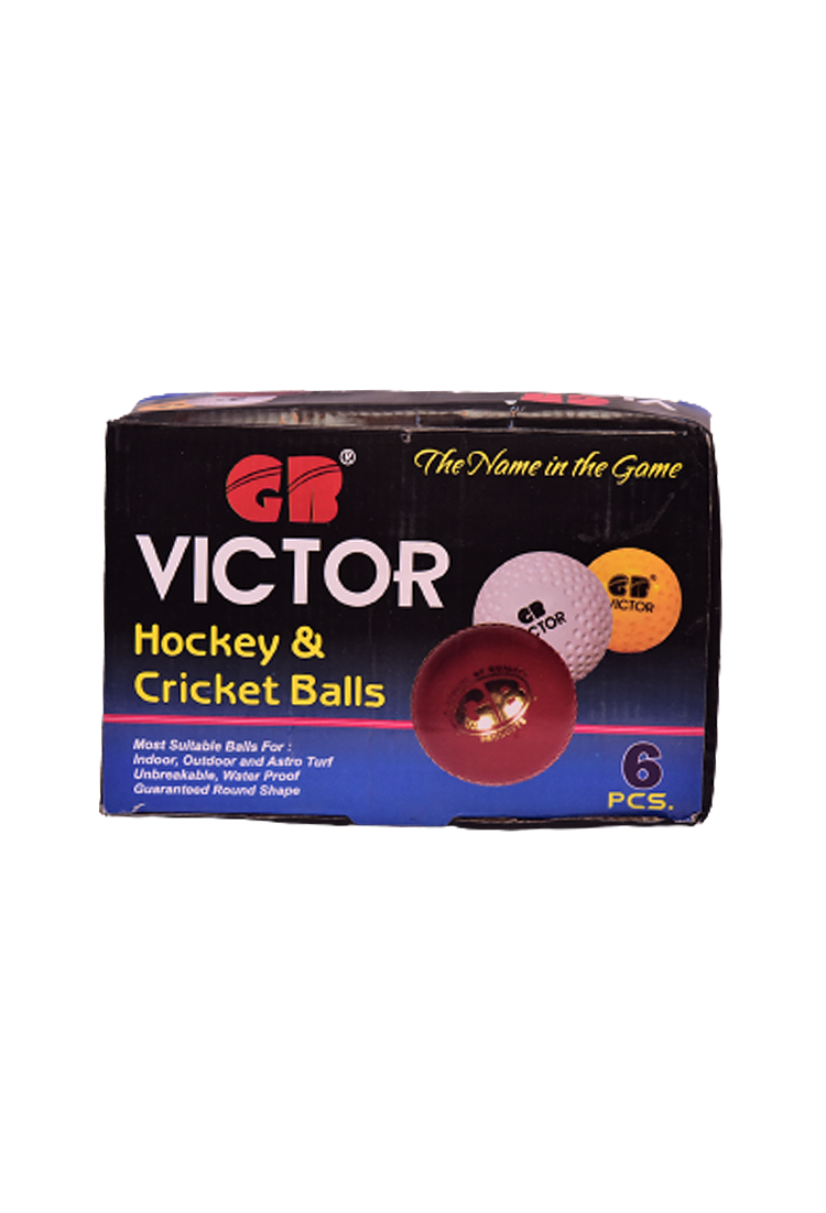 GB VICTOR HOCKEY & CRICKET BALLS-Pack of 6